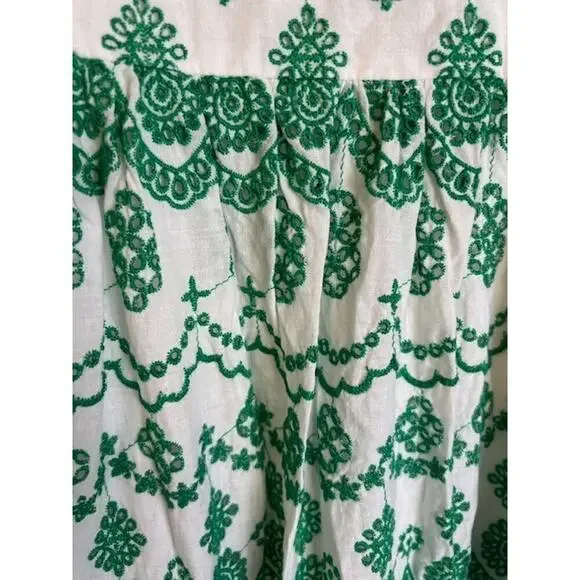 Adrianna Papell Green/Ivory Cotton Eyelet Midi Dress Size 10 MSRP $159 - Picture 5 of 10